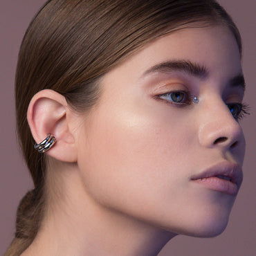 Chunky Ear Cuff Silver