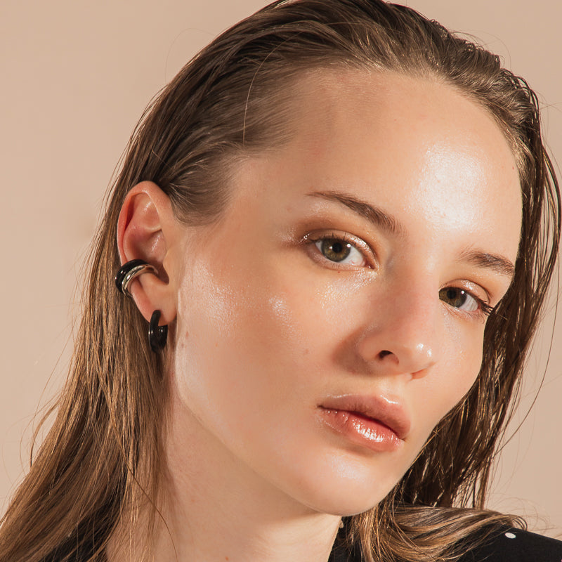 Chunky Ear Cuff Black