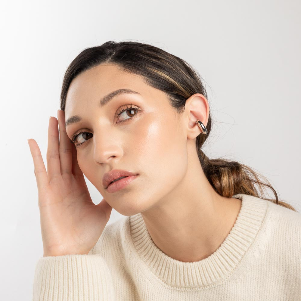 Extra Chunky Ear Cuff Silver